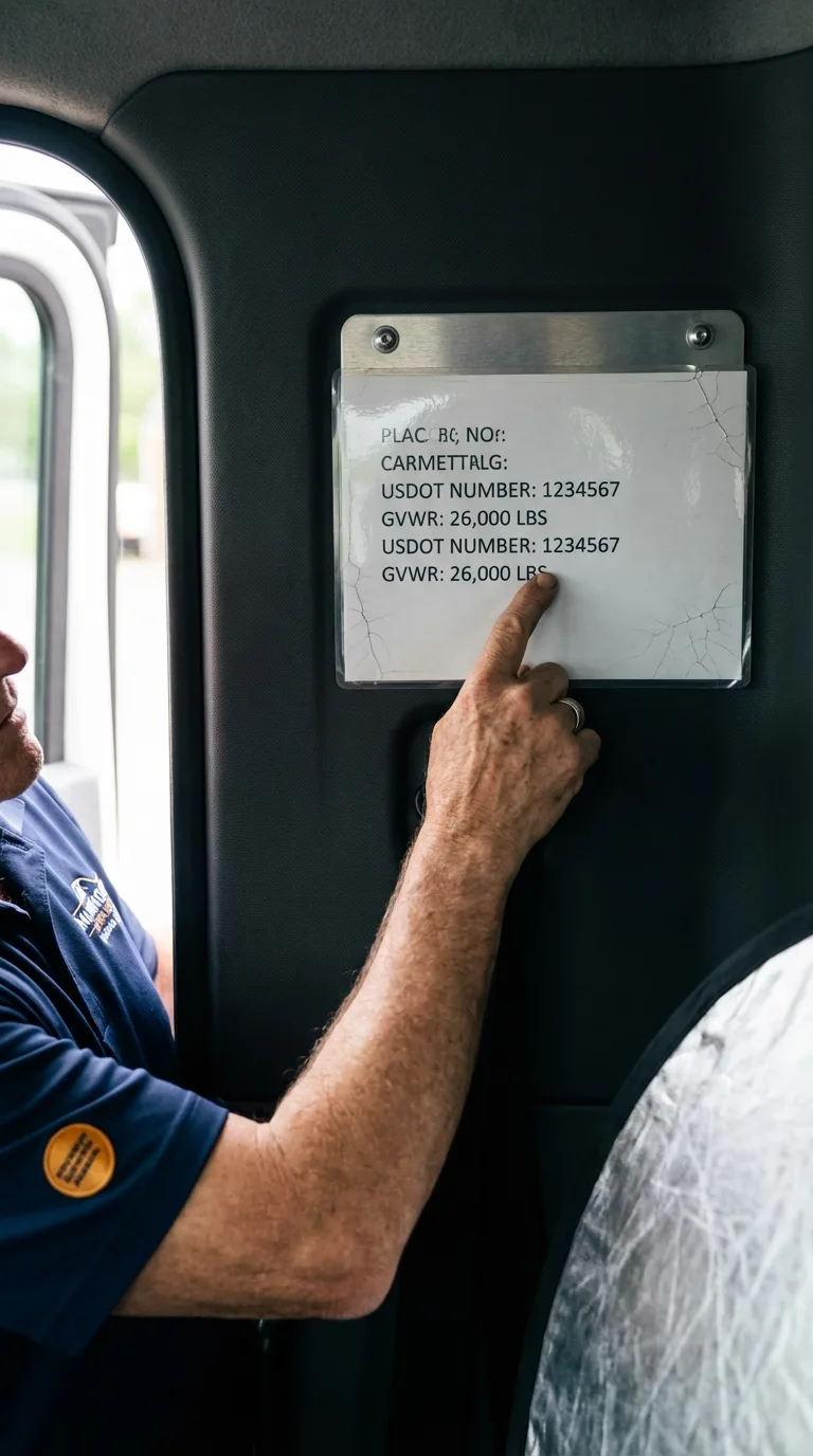 USDOT licensing placard verification in Houghton Lake